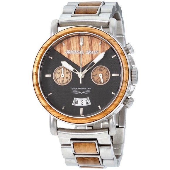 NWT~Original Grain Men'sBrewmaster Chronograph Two-ToneWatch OG-CH-BRW-GO